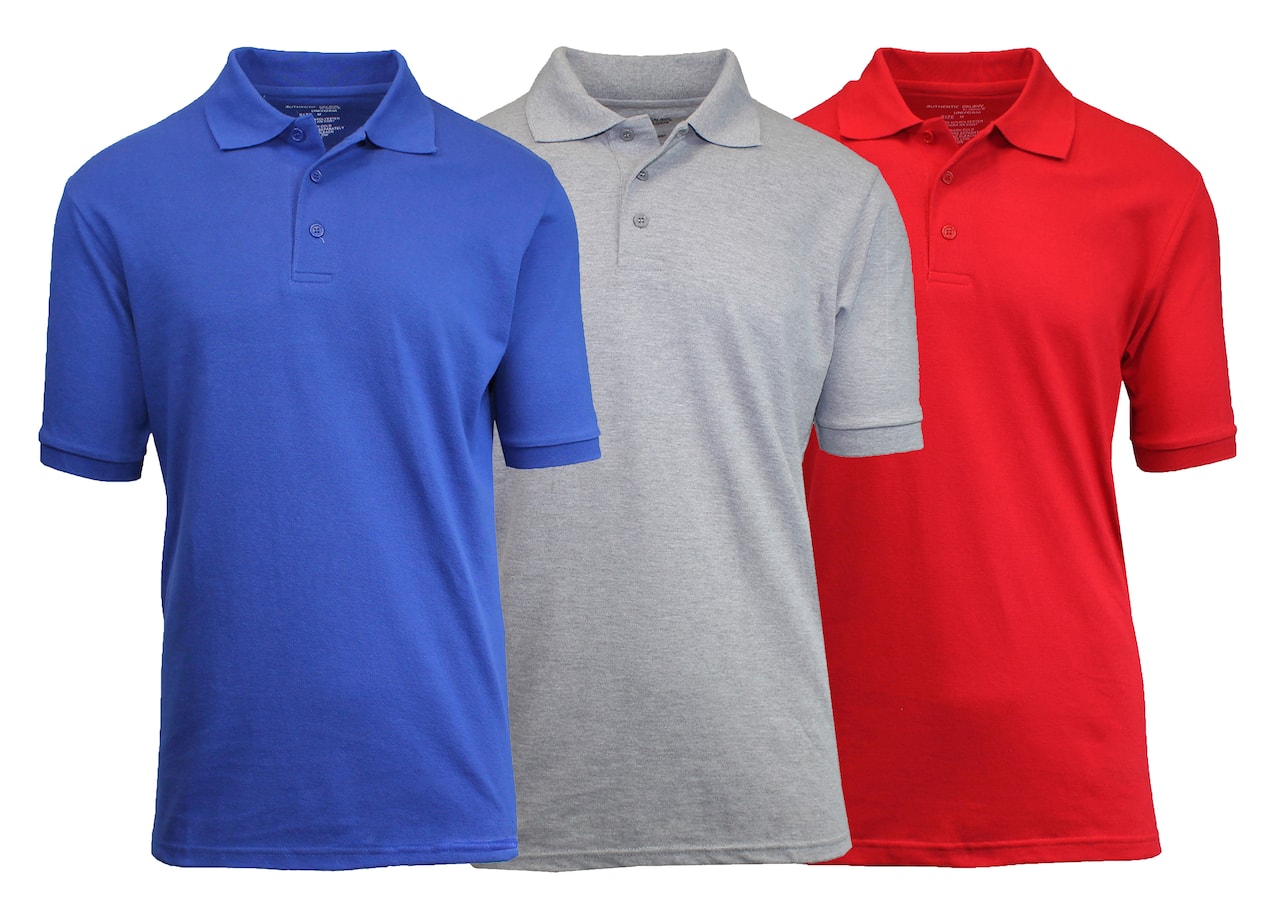Galaxy By Harvic Short Sleeve Men's Pique Polo Shirt 3 Pack
